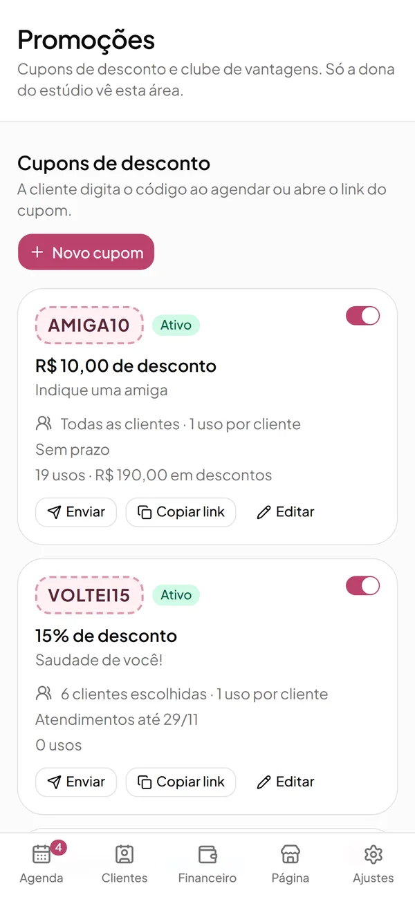 Clientes voltando sempre no celular