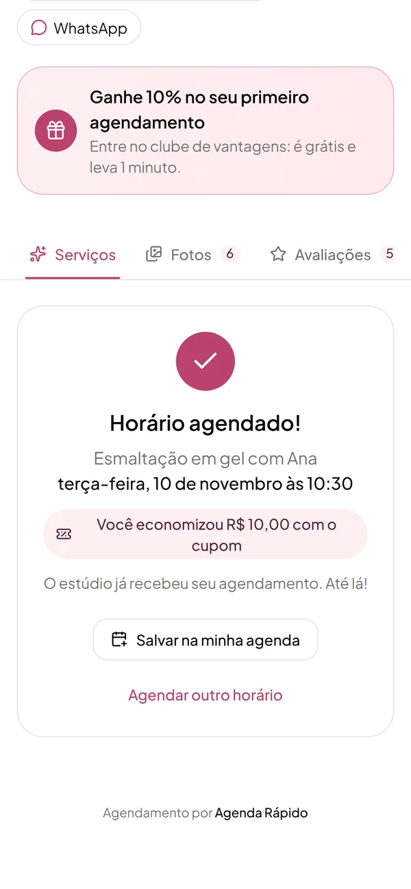 Pronto, agendado